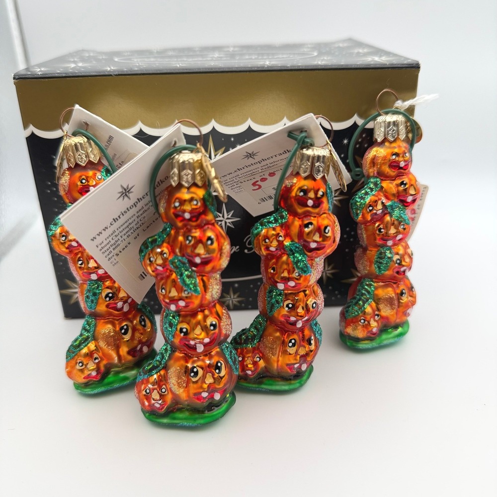 Christopher Radko Little Gems "Stack O Lanterns" Gem Halloween 3" Ornament